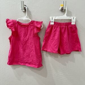 Next Hot Pink Ruffle Shirt & Shorts Matching Outfit